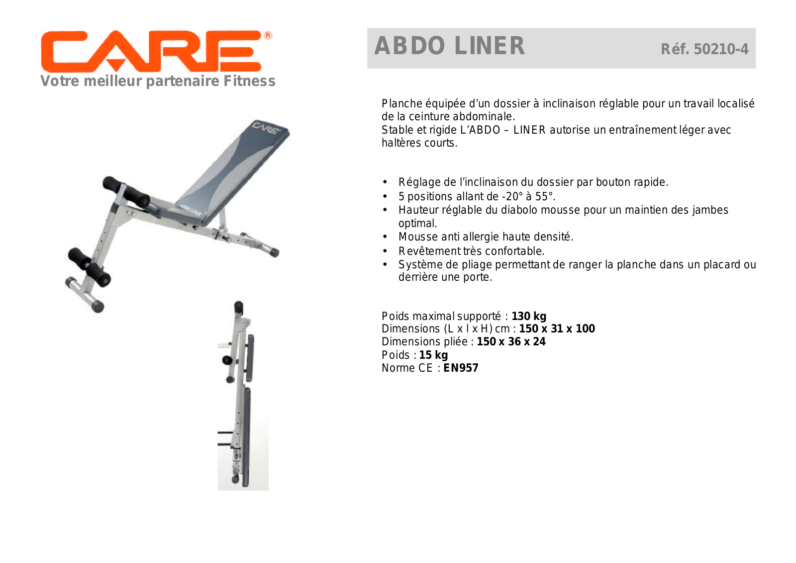 CARE FITNESS ABDO LINER User Manual