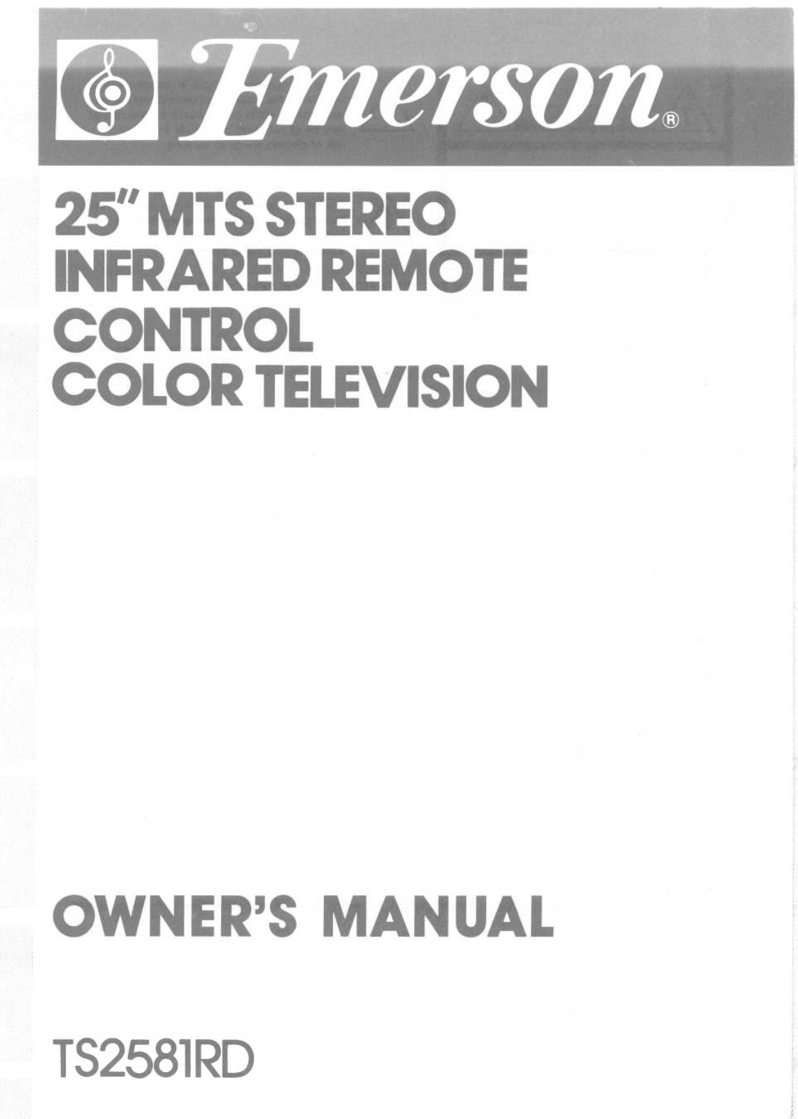 EMERSON TS2581RD User Manual