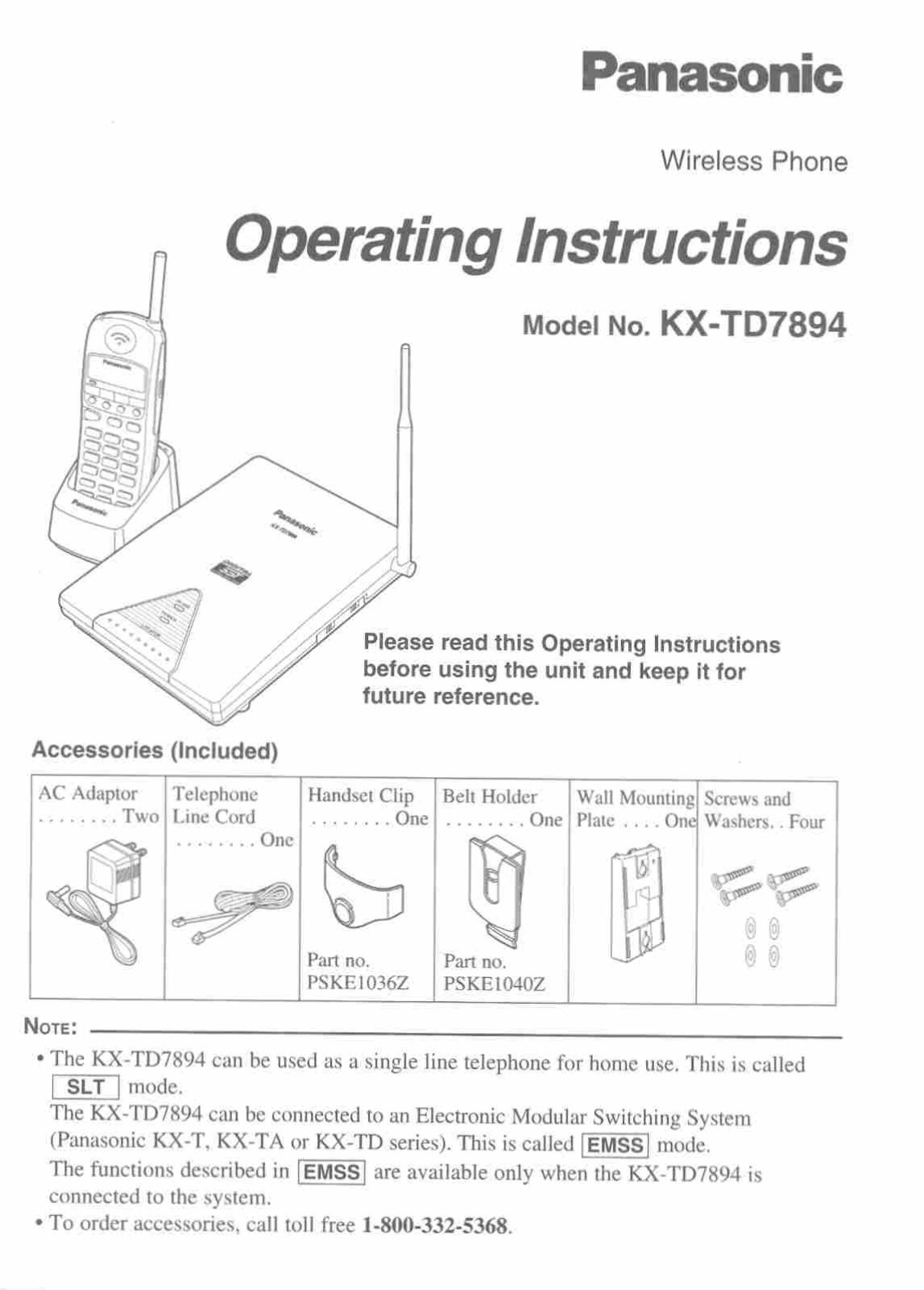 Panasonic KX-TD7894 User Manual