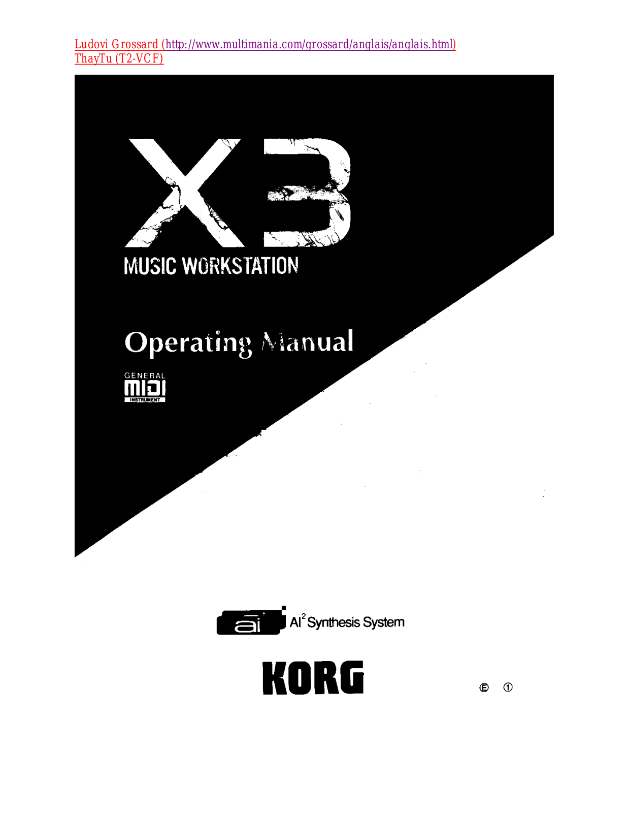 Korg X3 User Manual