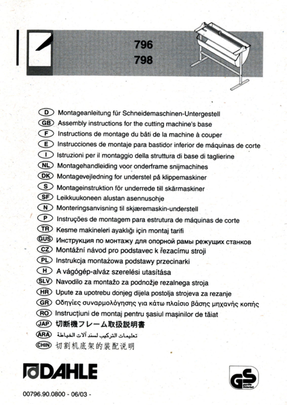 Dahle 796 User Manual