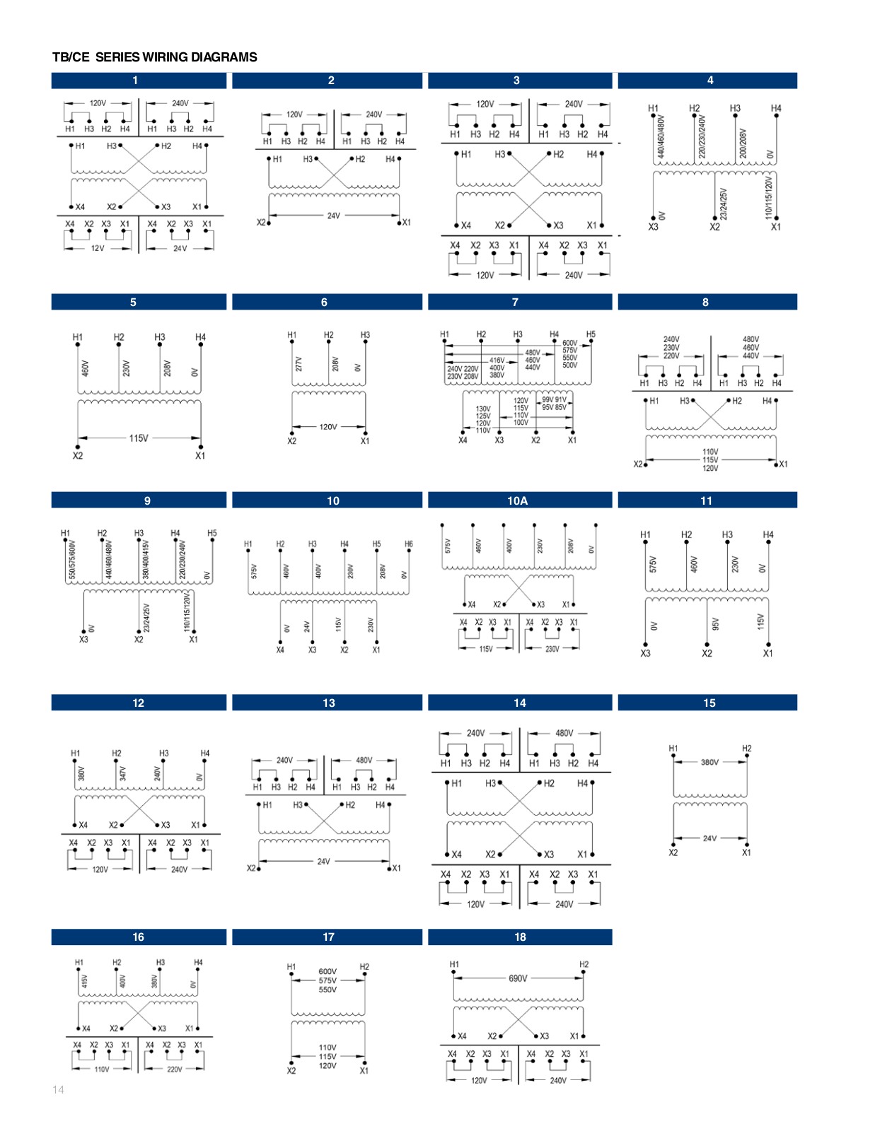 Acme Electric TB SERIES, CE SERIES Wiring Diagrams