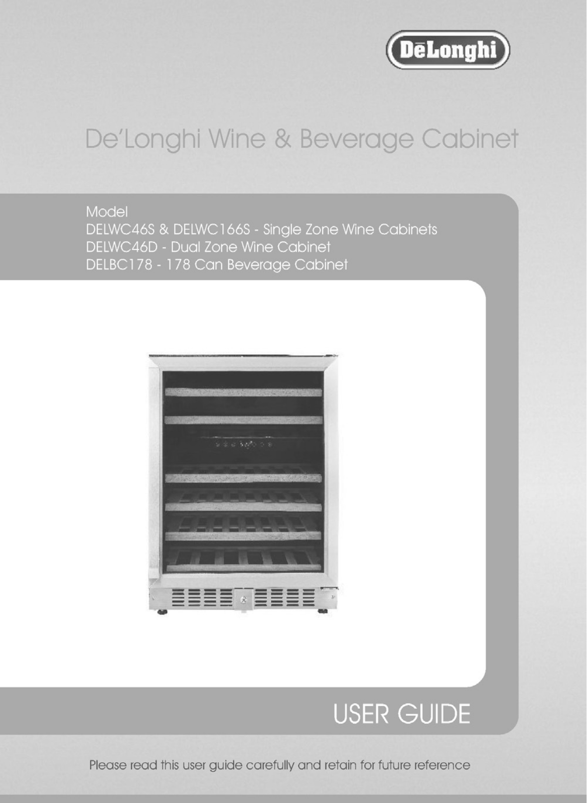 Delonghi DELWC166S, DELBC178, DELWC46S, DELWC46D User Manual