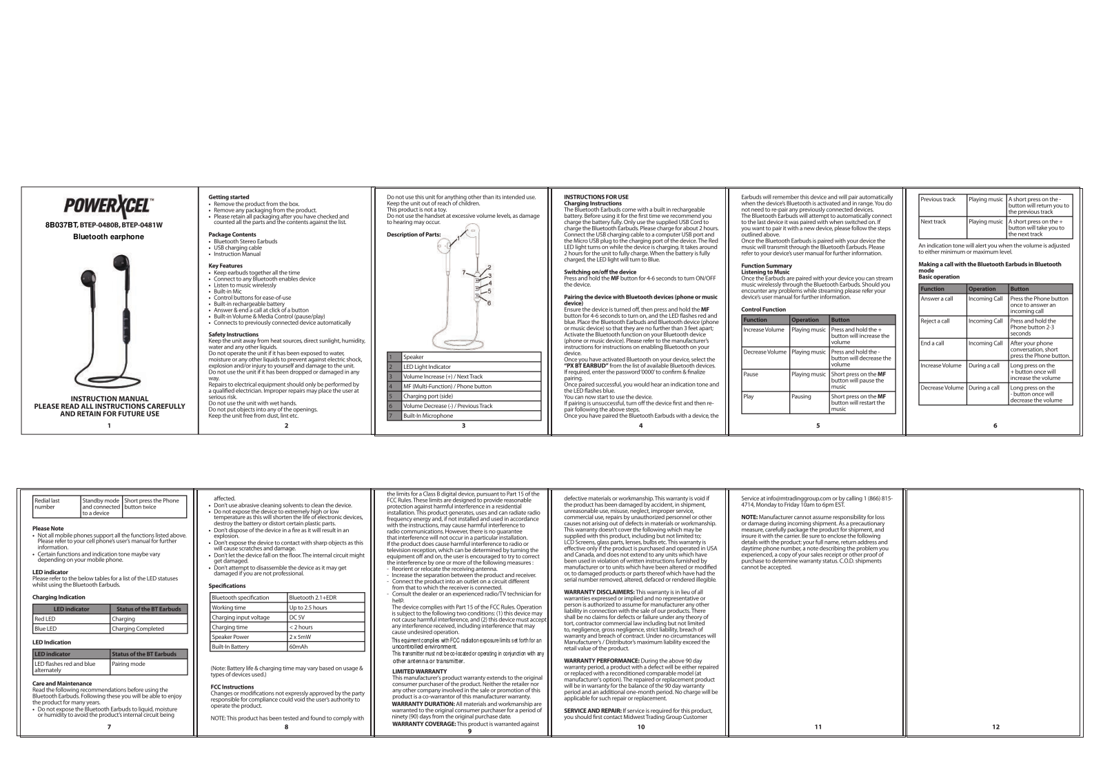 Eurosun 8B037BT Users manual