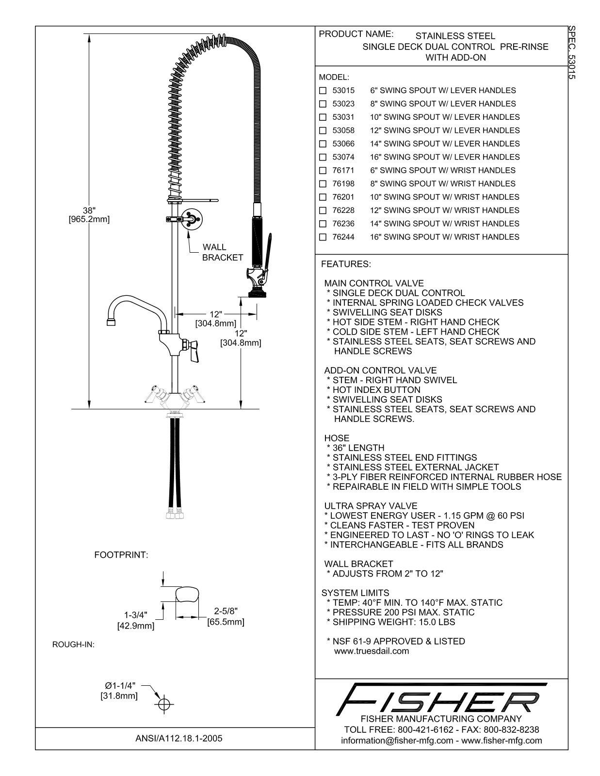 Fisher Manufacturing 53023 User Manual