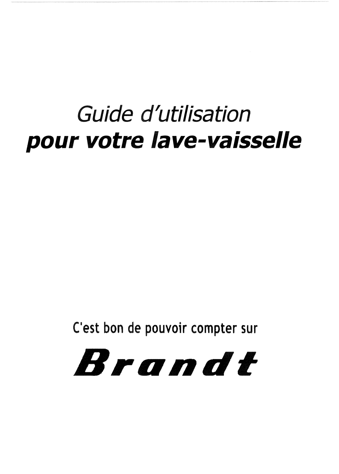 BRANDT P6490 User Manual