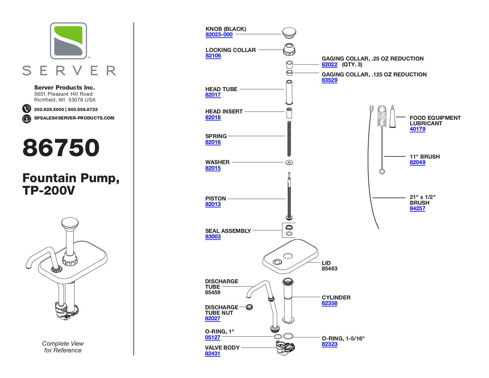 Server 86750 Parts Manual