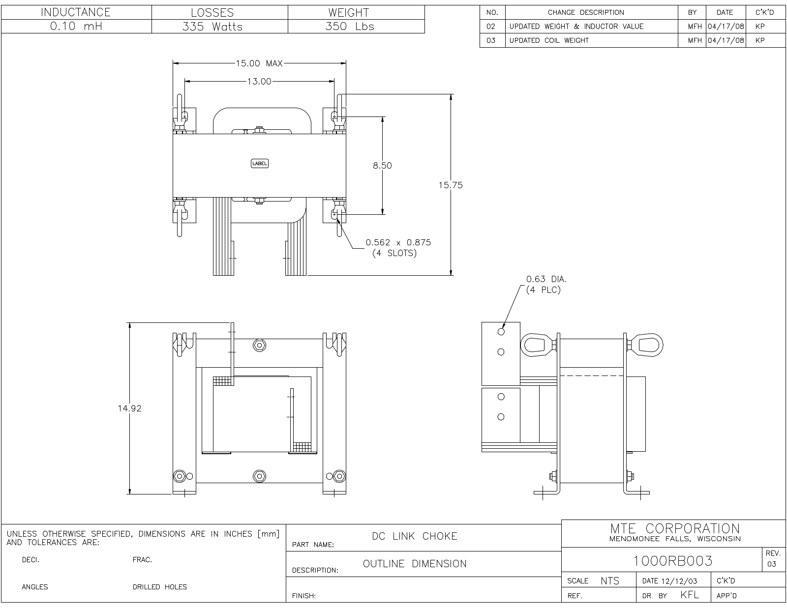 MTE 1000RB003 CAD Drawings