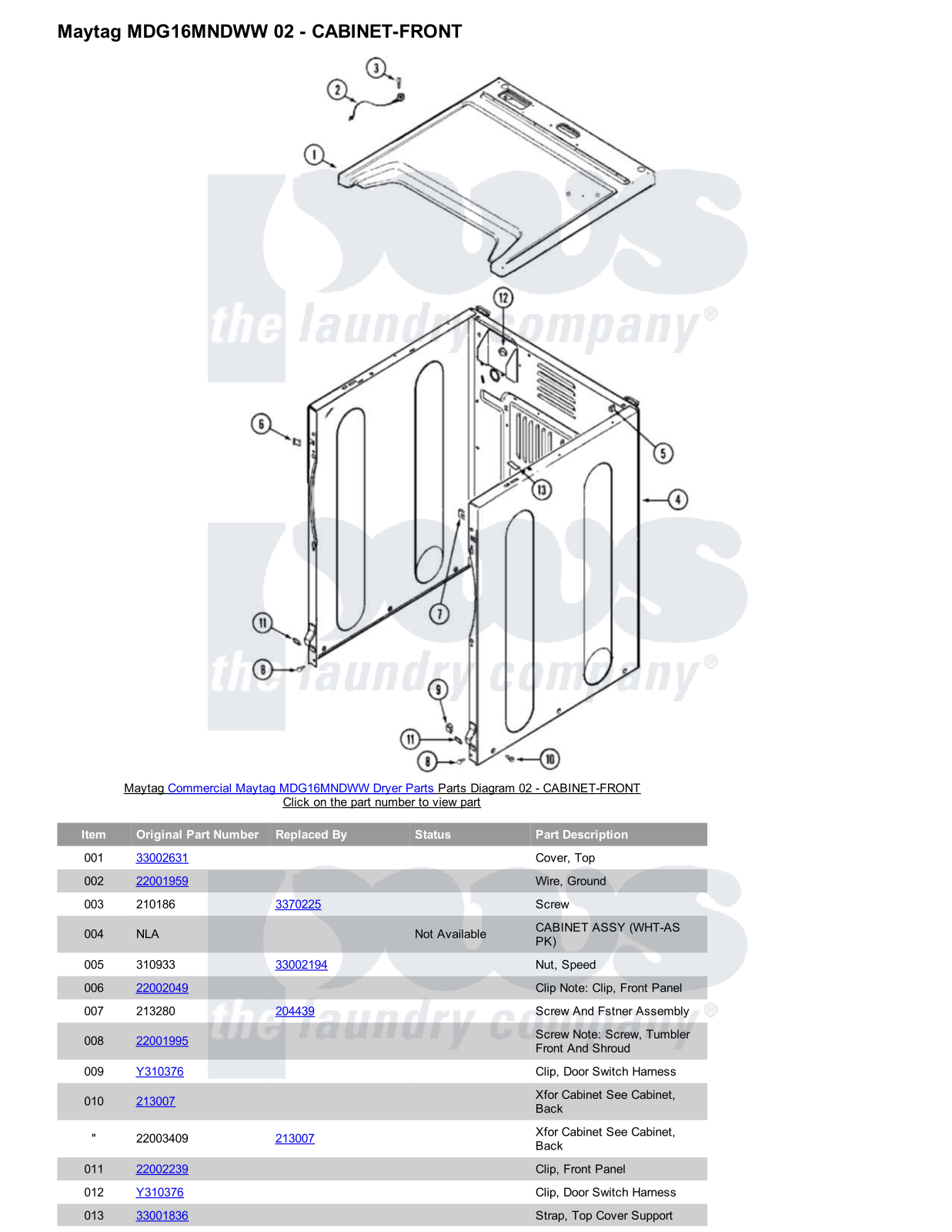 Maytag MDG16MNDWW Parts Diagram