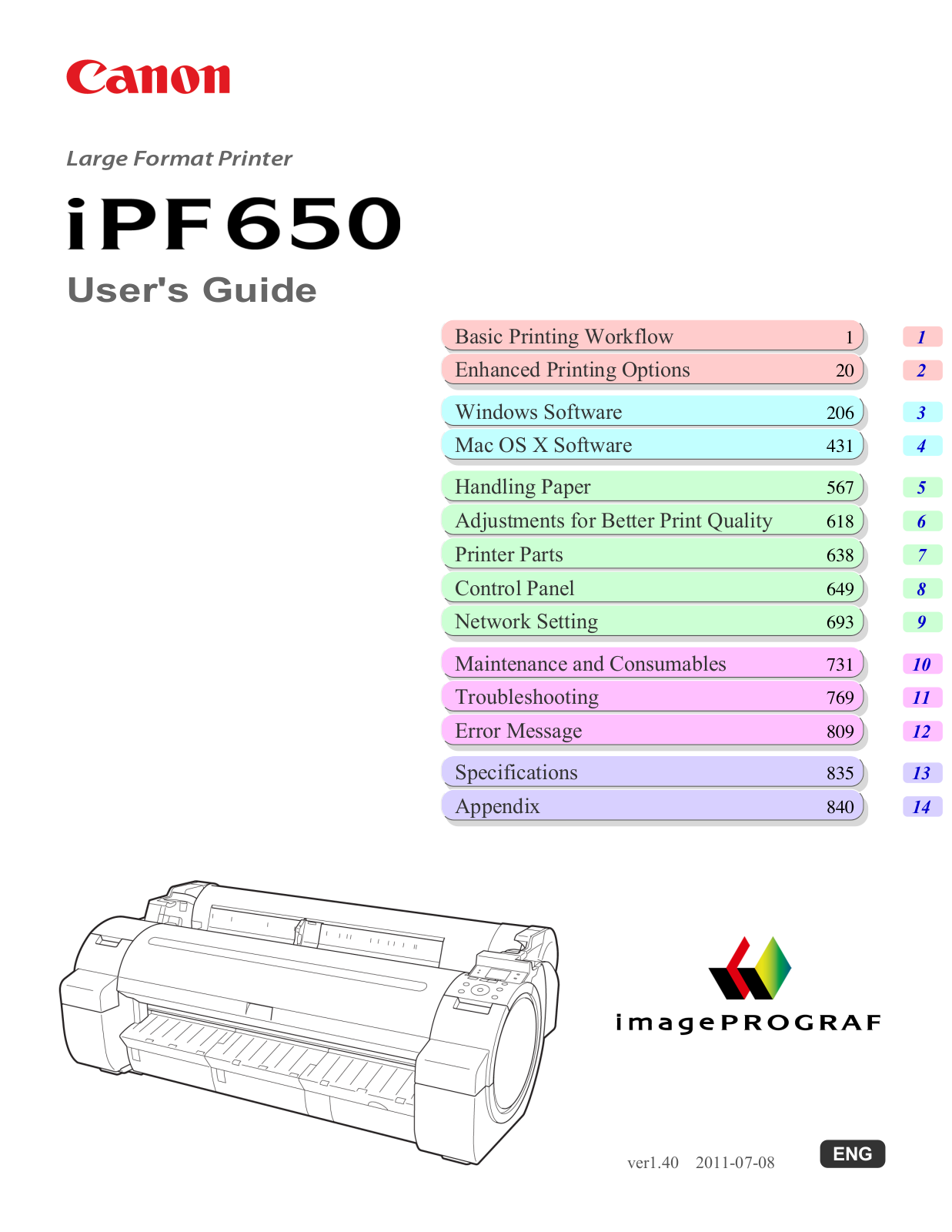 Canon iPF650 User Manual