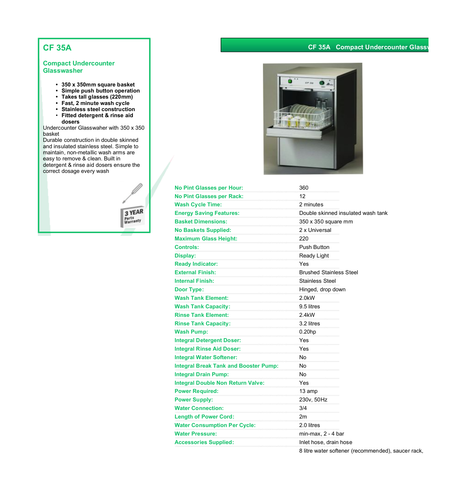 Valera CF 35A DATASHEET