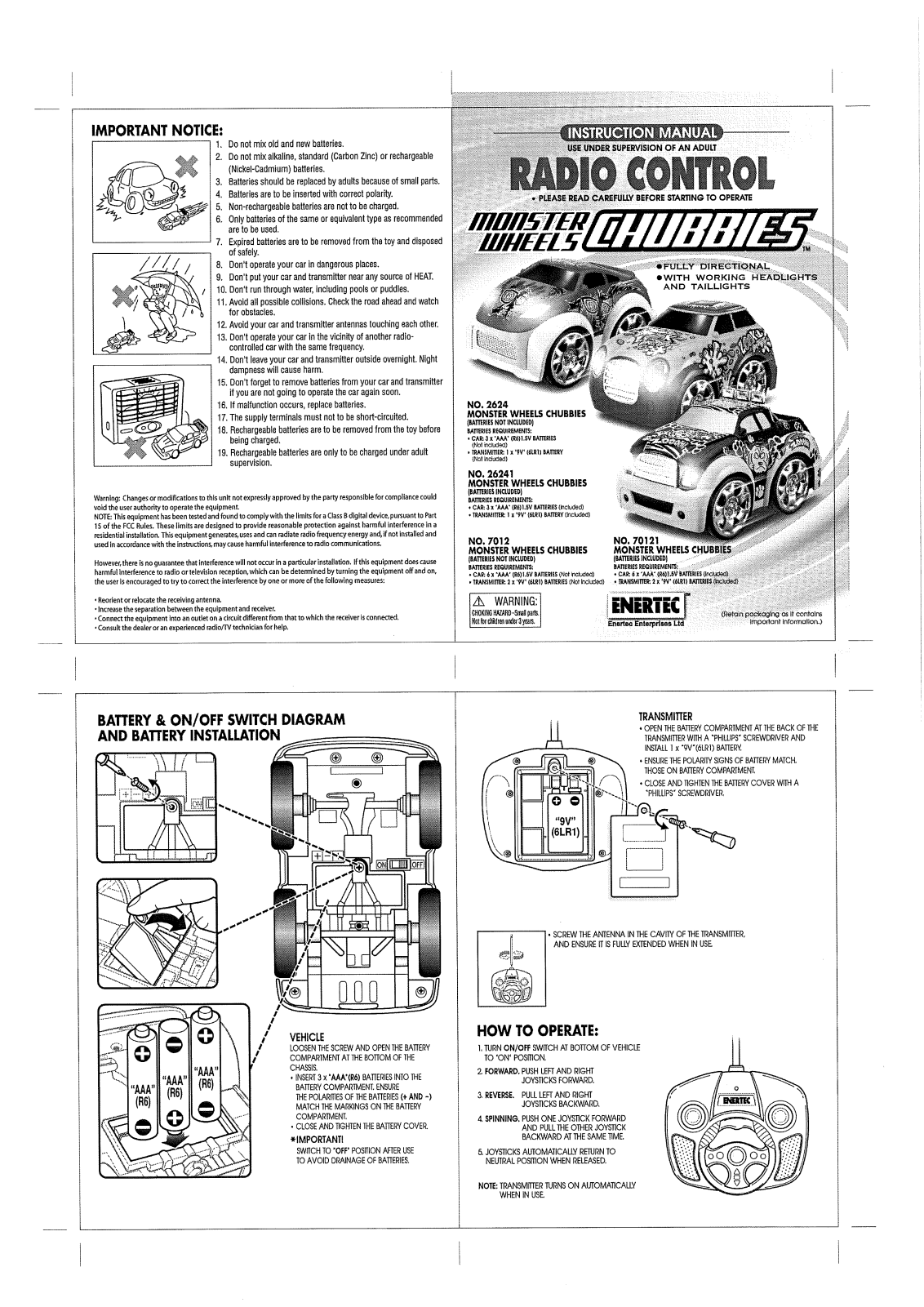 Enertec 26241TX 27, 26241TX 49, 26241RX 49 Users manual