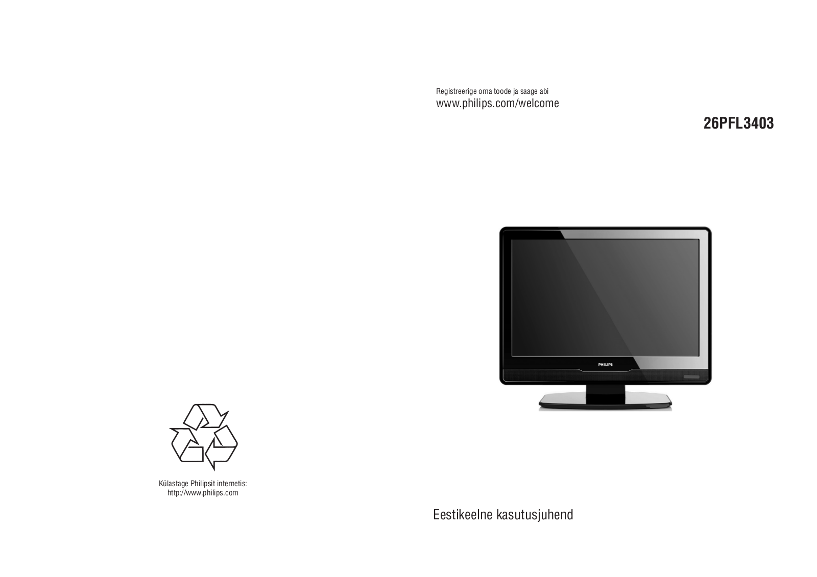 PHILIPS 26PFL3403 User Manual