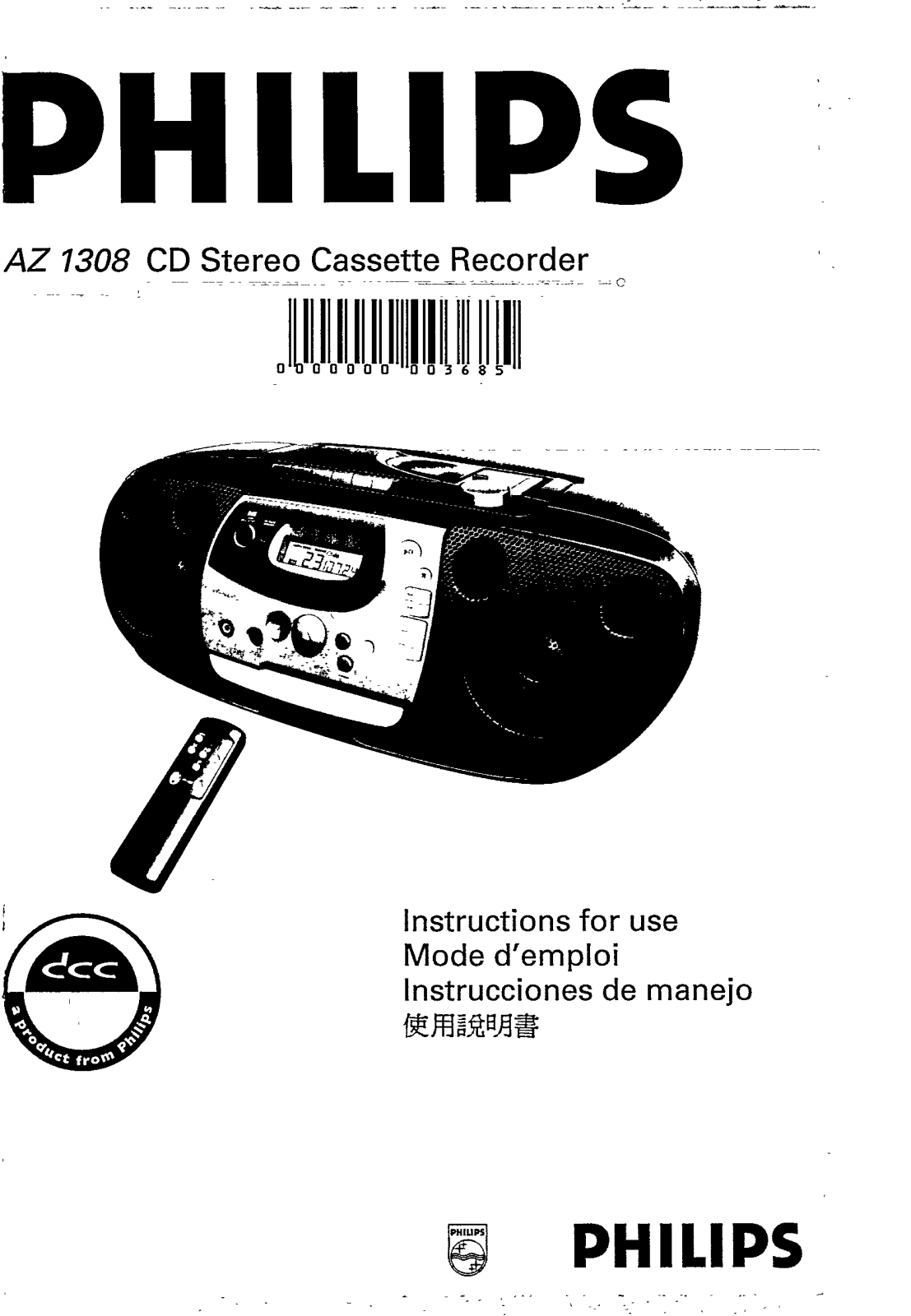 Philips AZ1308/11, AZ1308/01 User Manual