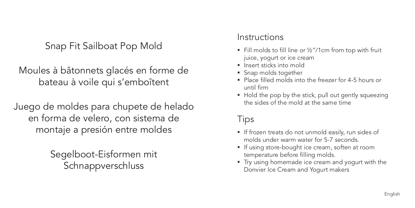 Cuisipro Snap-Fit Robot Pop Molds Set of 6 User Manual