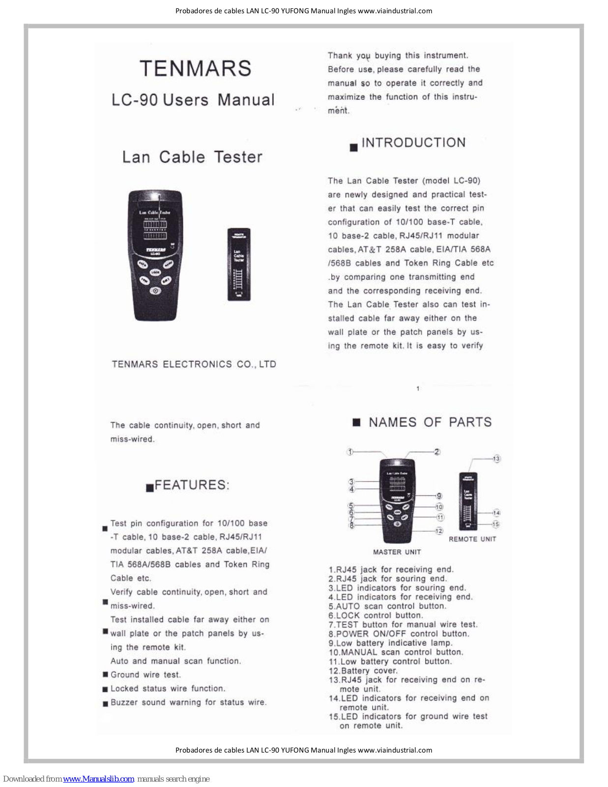 Tenmars LC-90 User Manual