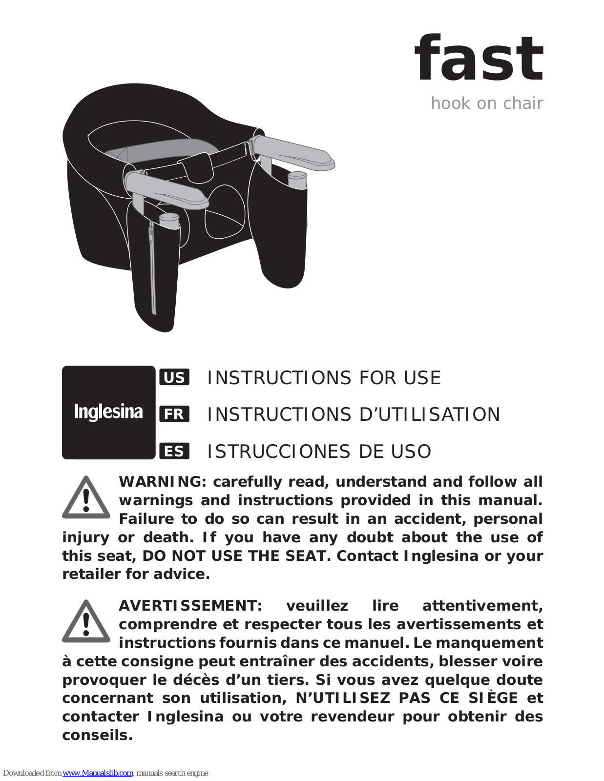 Inglesina fast Instructions For Use Manual