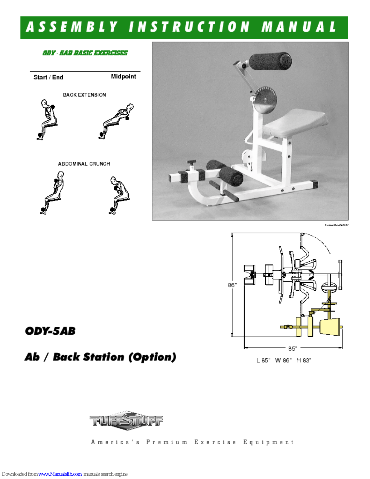 TuffStuff ODY-5AB Assembly & Instruction Manual