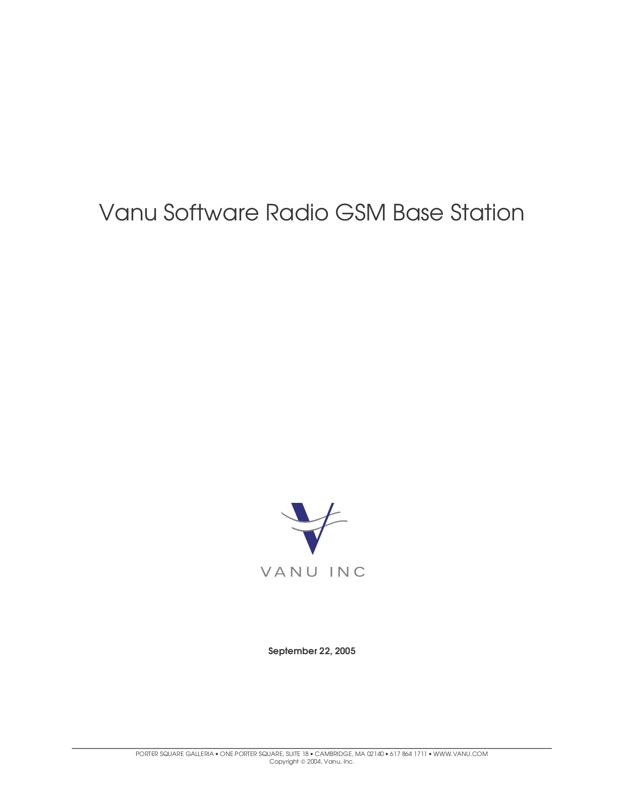 Vanu 0PW1P0010 User Manual