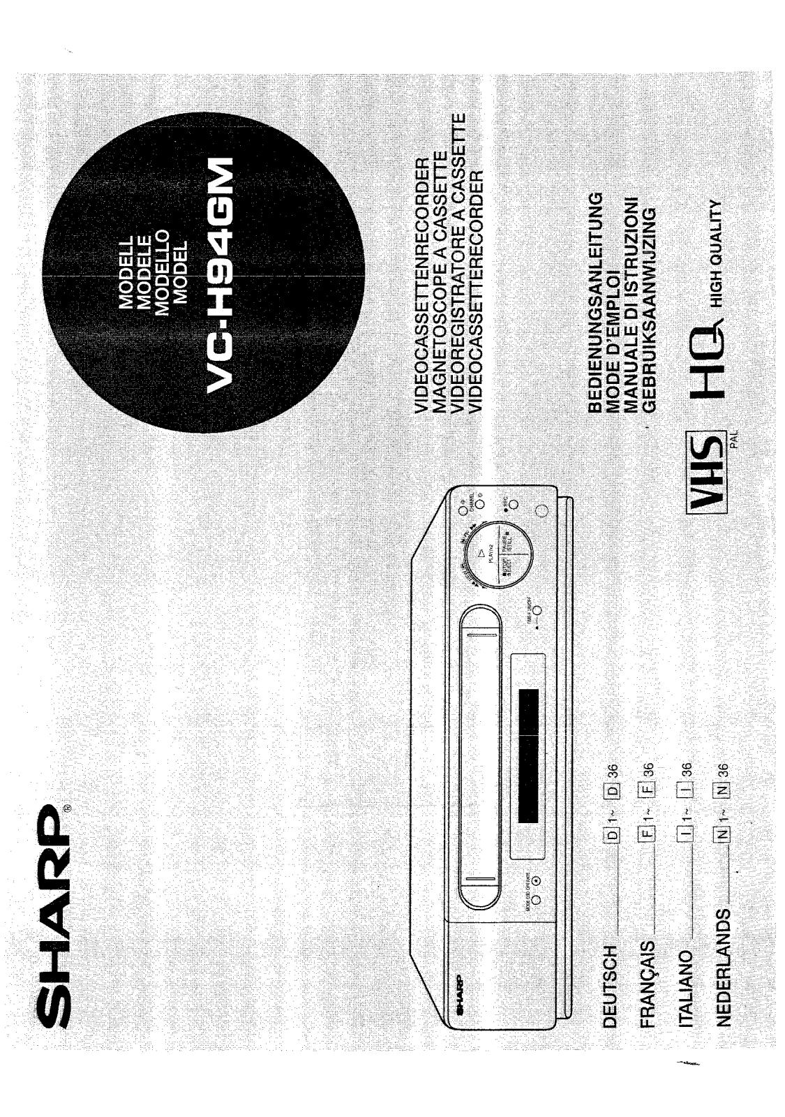 SHARP VC-H94GM User Manual