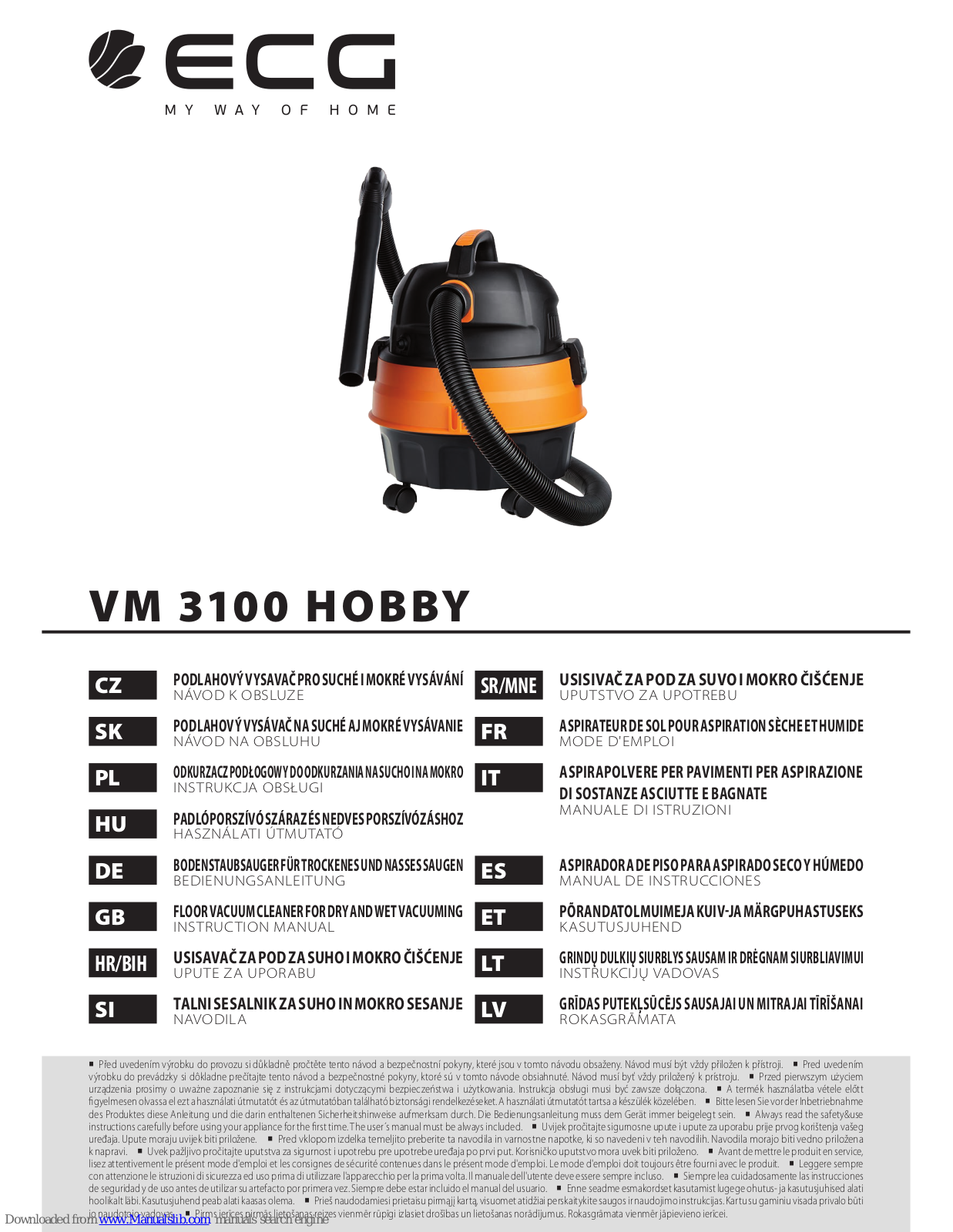 ECG VM 3100 hobby Instruction Manual