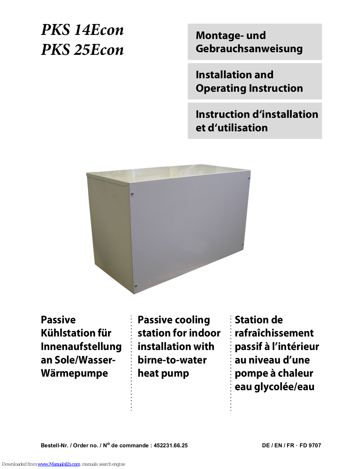 Dimplex PKS 14Econ, PKS 25Econ Installation And Operating Instruction