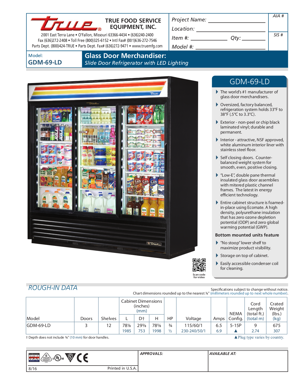 True GDM-69-LD User Manual