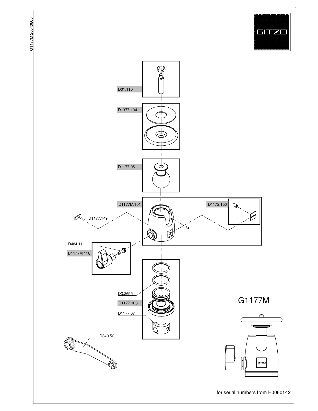 Gitzo G1177M User Manual