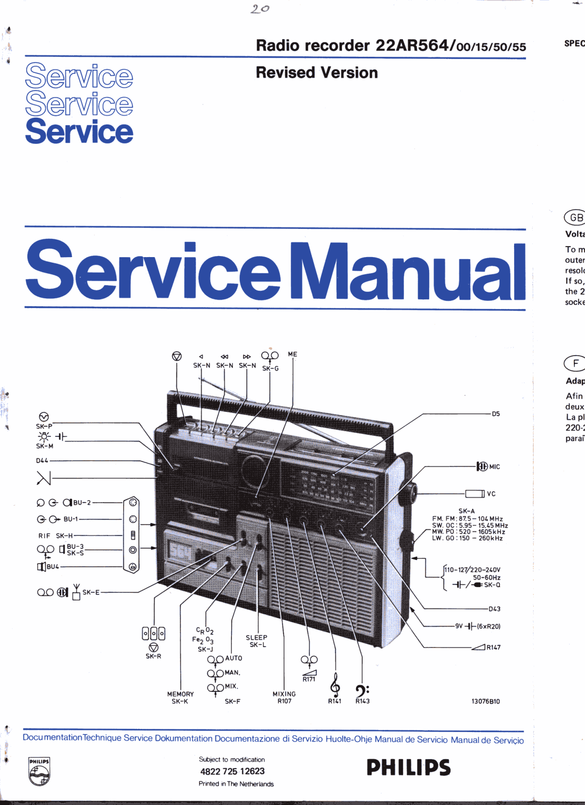Philips 22-AR-564 Service Manual
