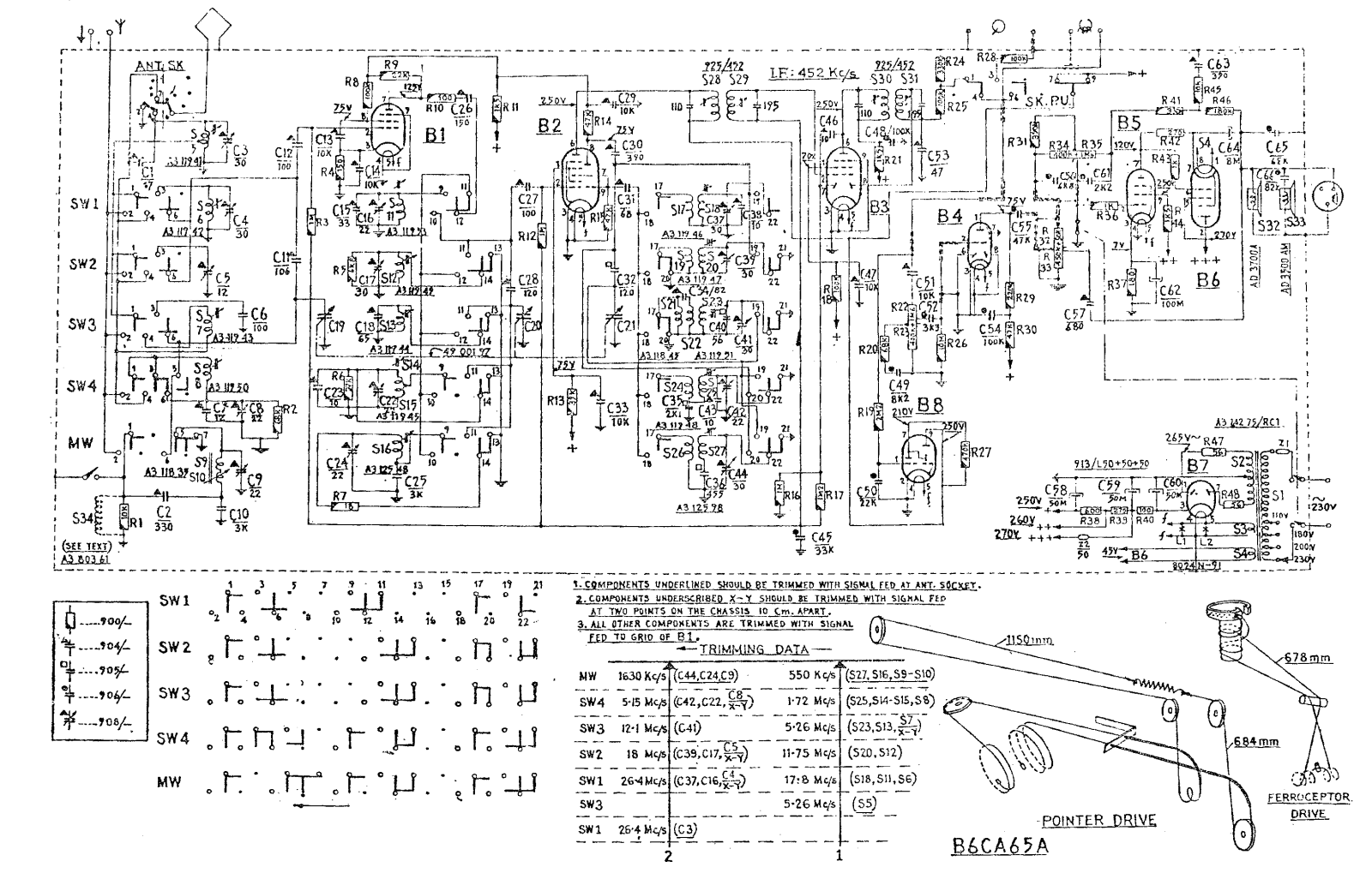 Philips B-6-CA-65-A Schematic