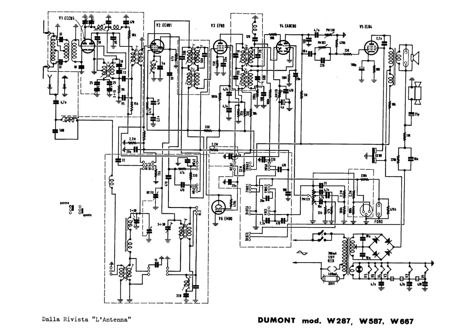 Dumont w287, w587, w667 schematic