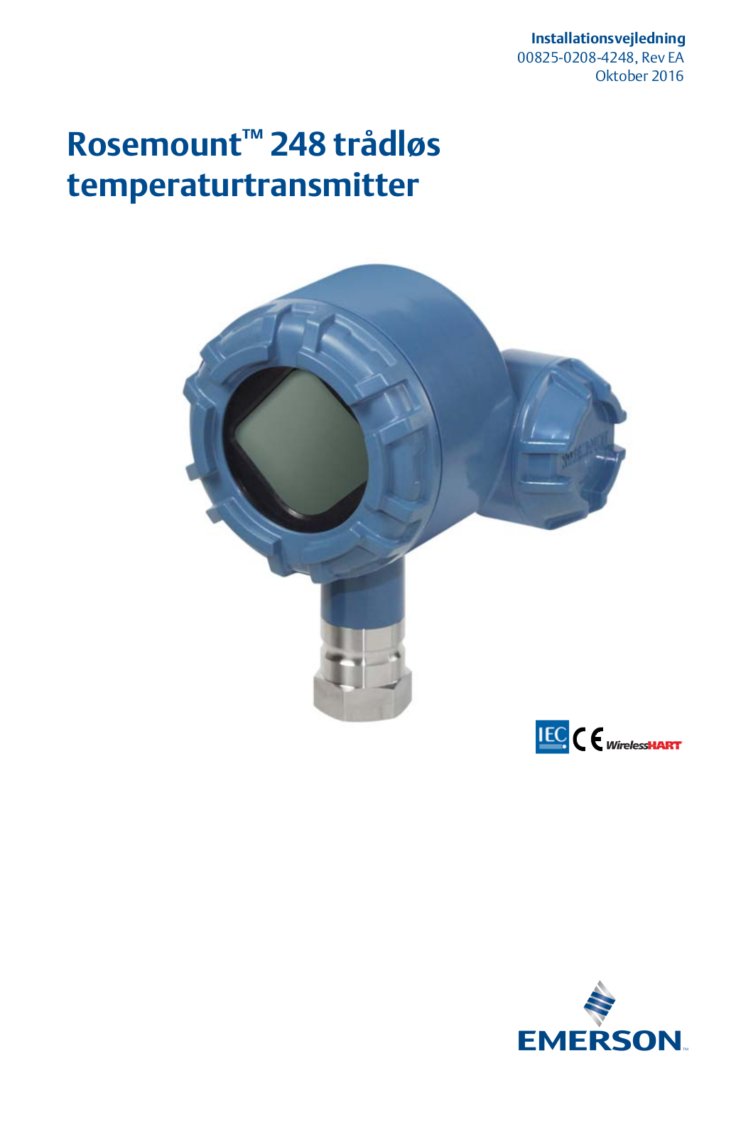 Rosemount Installationsvejledning: Rosemount 248 trådløs temperaturtransmitter Manuals & Guides