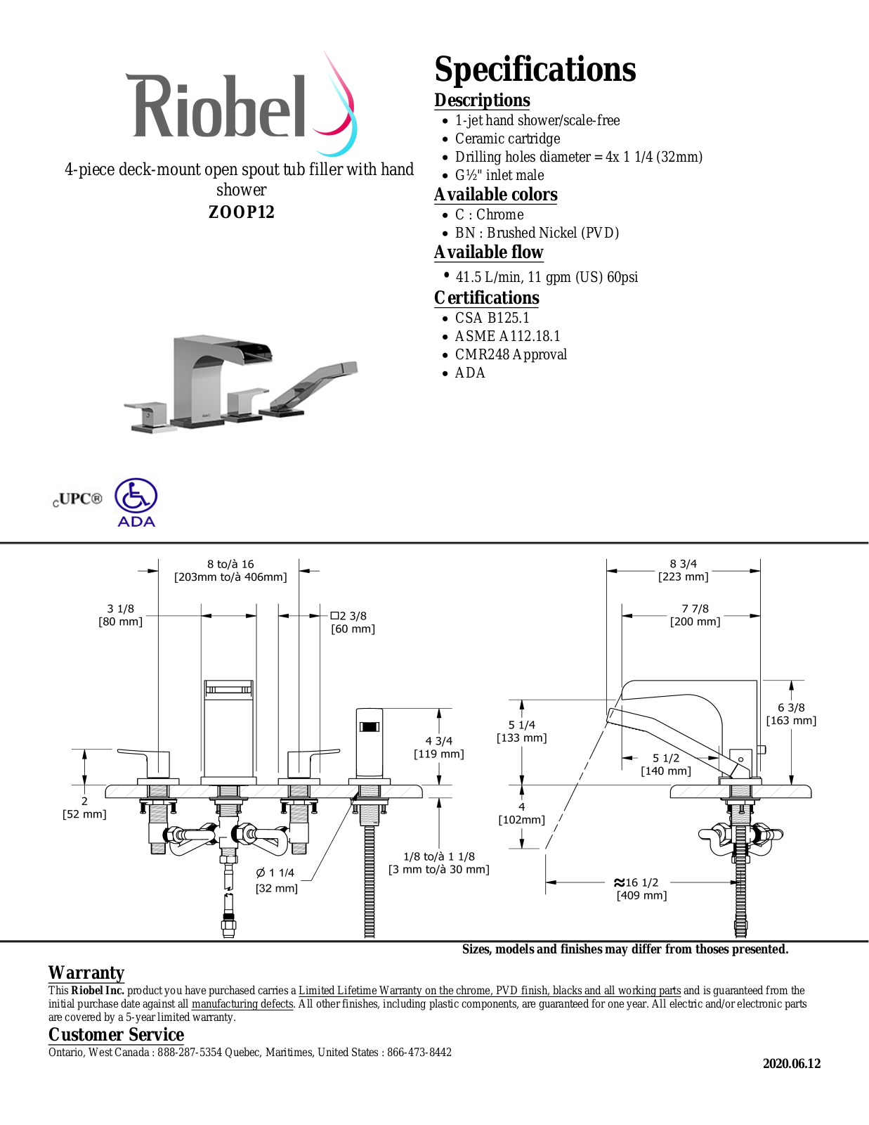 Riobel ZOOP12BN Specifications - ManualMachine.com