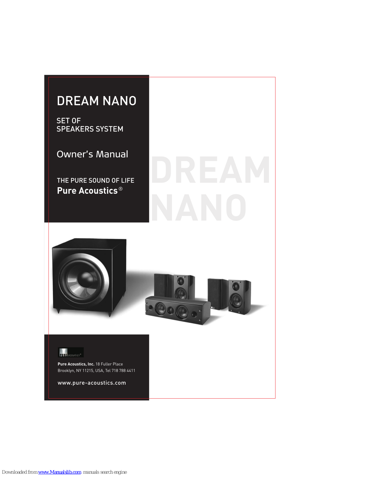 Pure Acoustics Dream Nano Owner's Manual