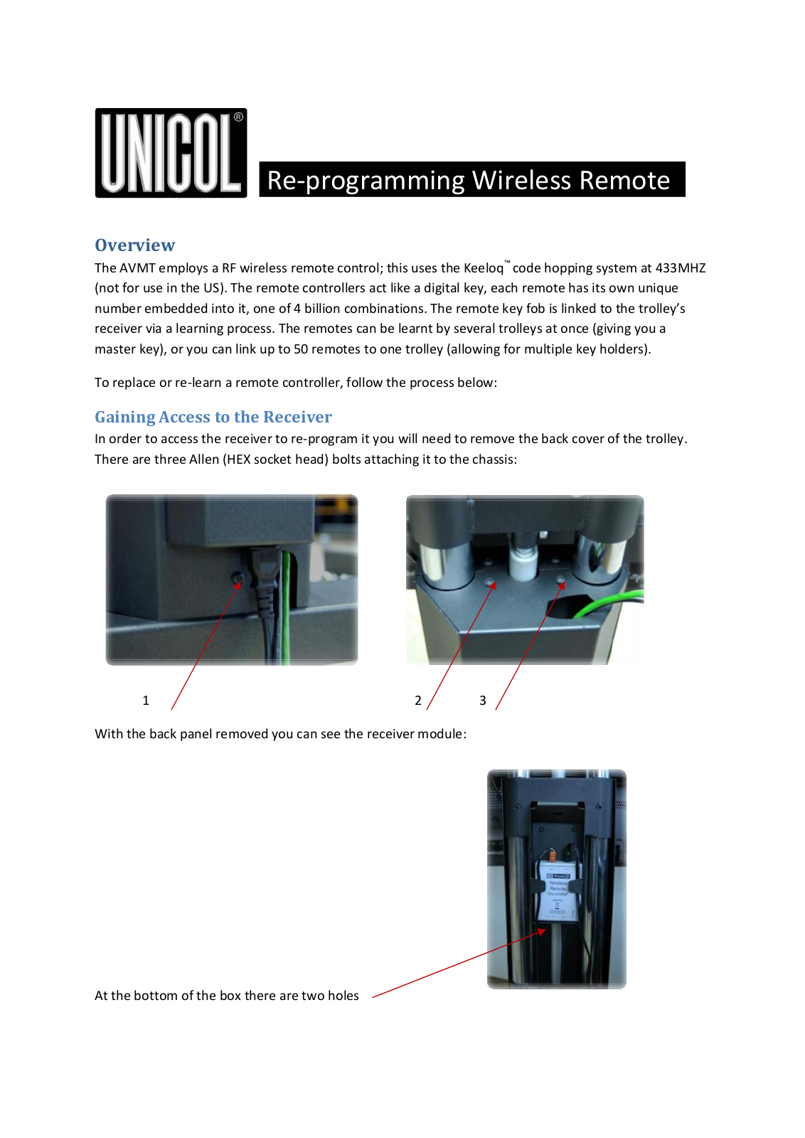 Unicol Wireless Remote Control User Manual