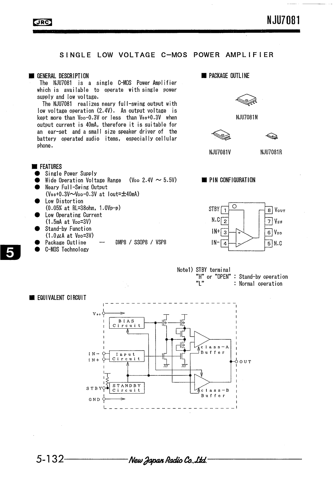 JRC NJU7081V, NJU7081R, NJU7081M Datasheet