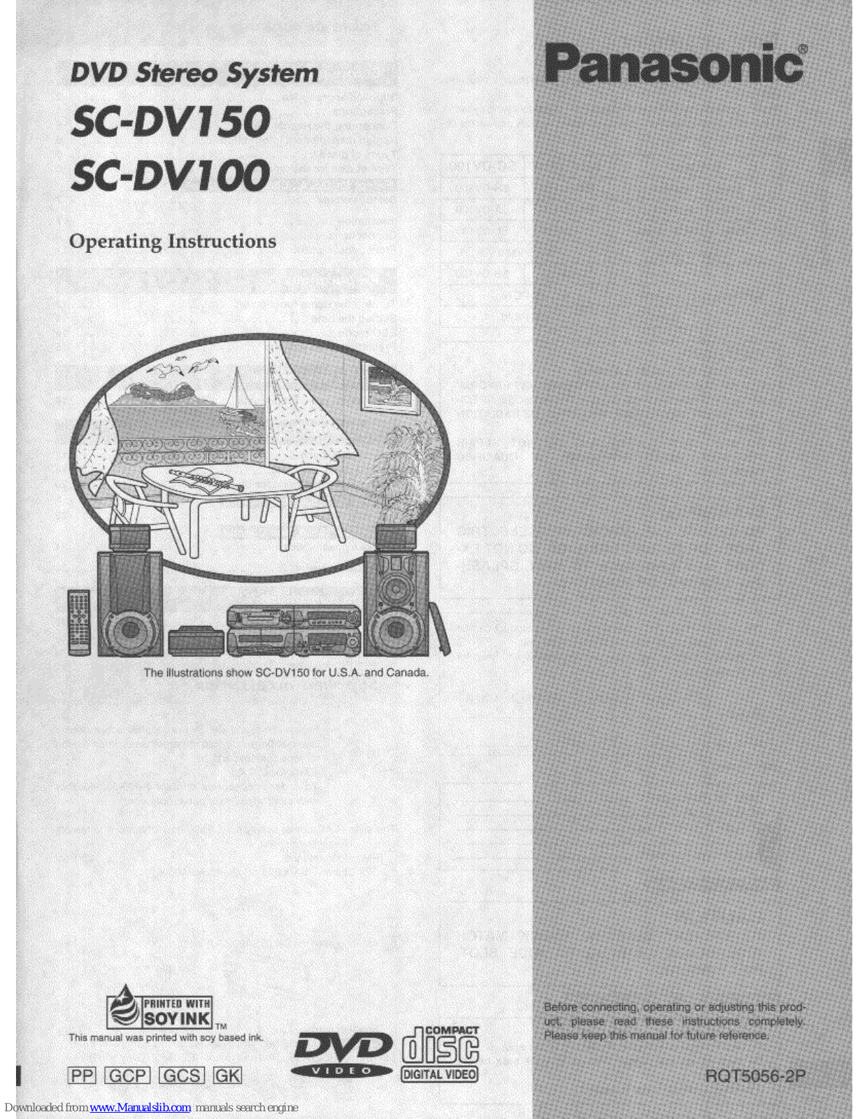 Panasonic SC-DV100, SADV150 - MINI AMPLIFIER, CDV100 - MINISYS 5-D DVD CHGR, SA-DV100 Operating Instructions Manual