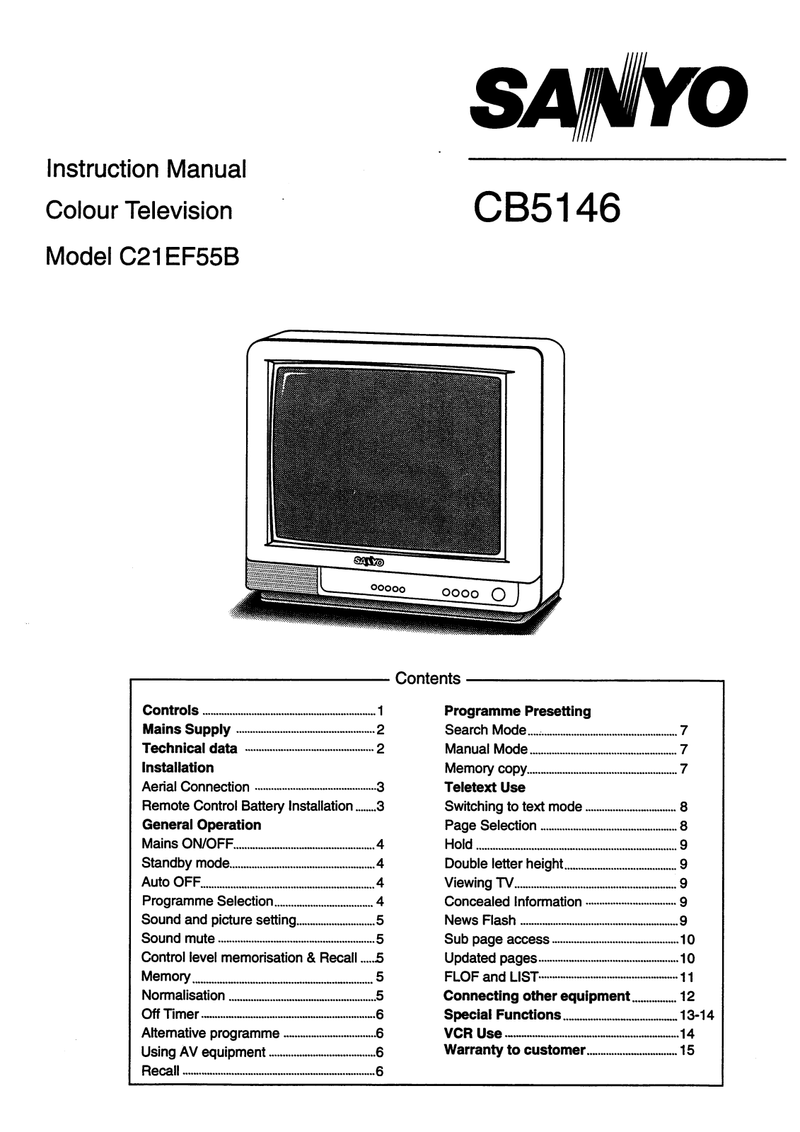 Sanyo CB5146 Instruction Manual