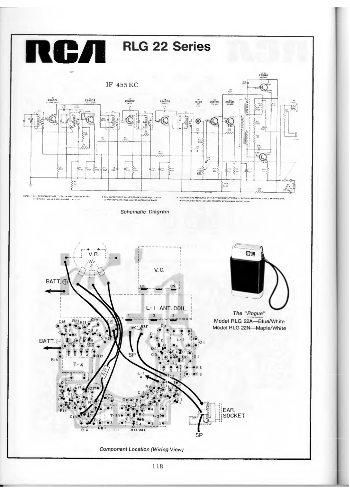 RCA RLG22 Schematic