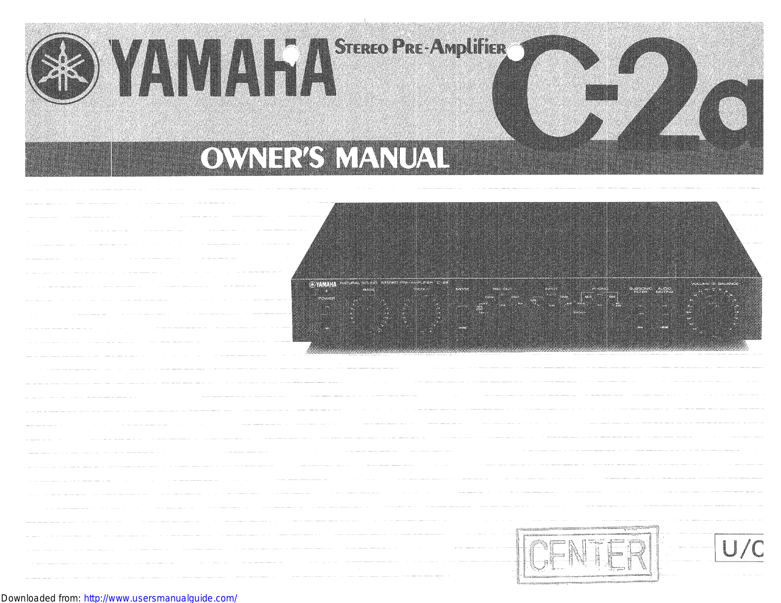 Yamaha Audio C-2a User Manual