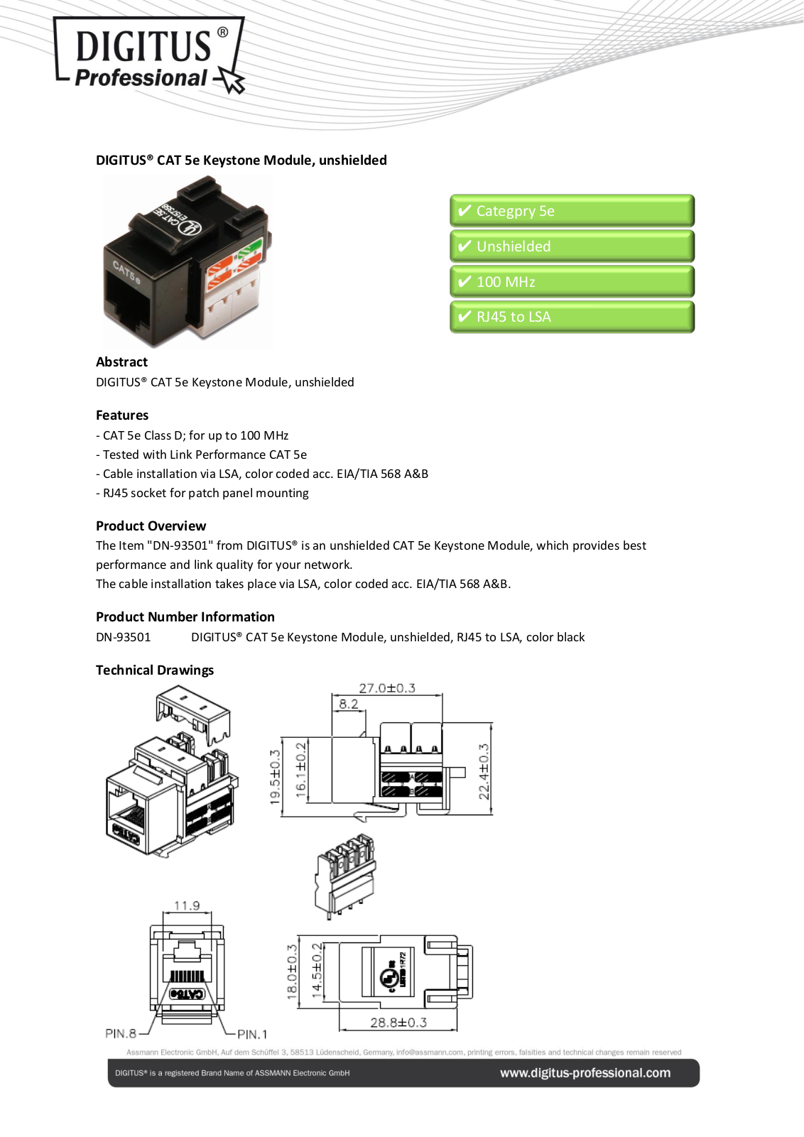 Digitus DN-93501 User Manual