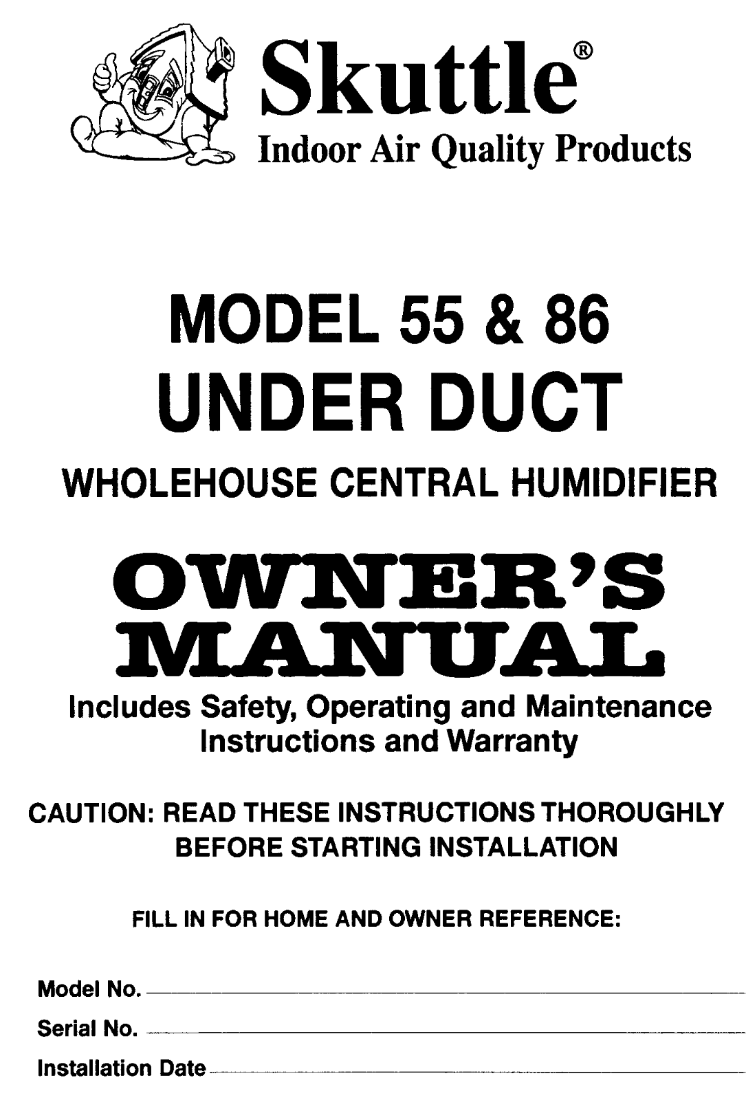 Skuttle 55, 86 User Manual - ManualMachine.com