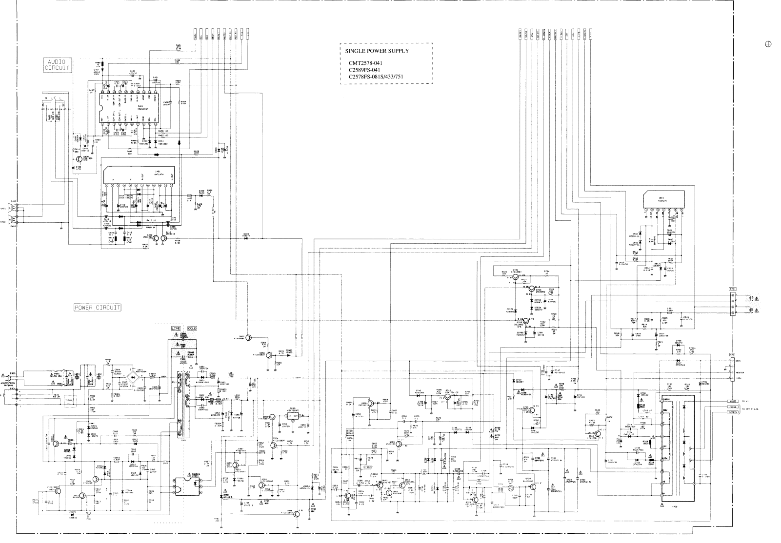 Hitachi CMT2578, C2589FS, C2578FS Schematic