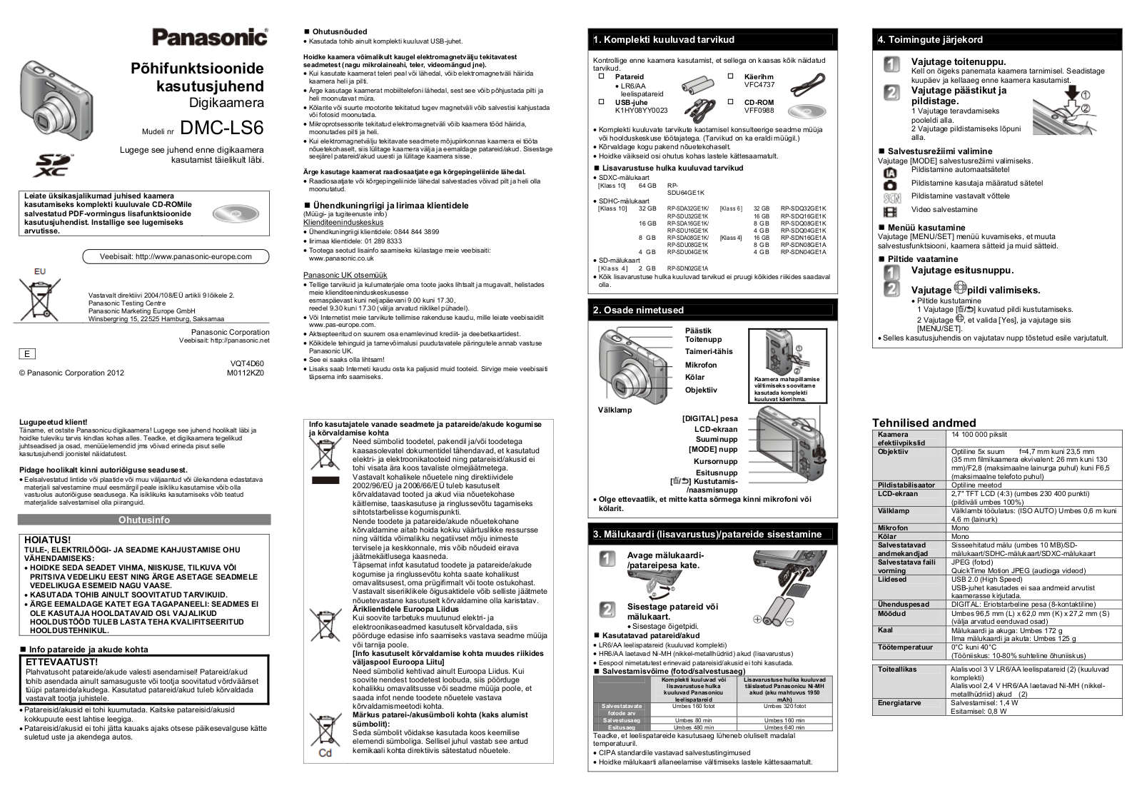 Panasonic DMC-LS6 User Manual