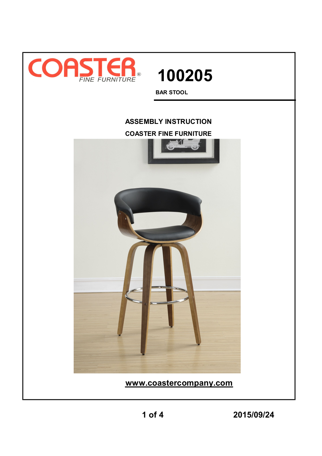 Coaster 100205 Assembly Guide