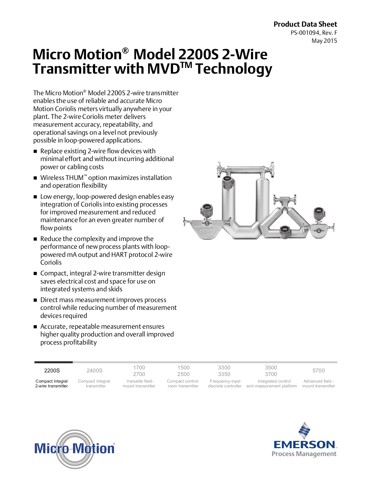 Micro Motion 2200S Specifications