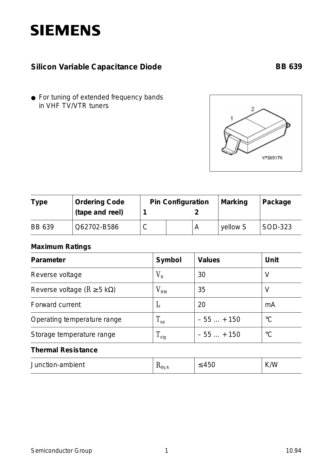 Siemens BB639 Datasheet