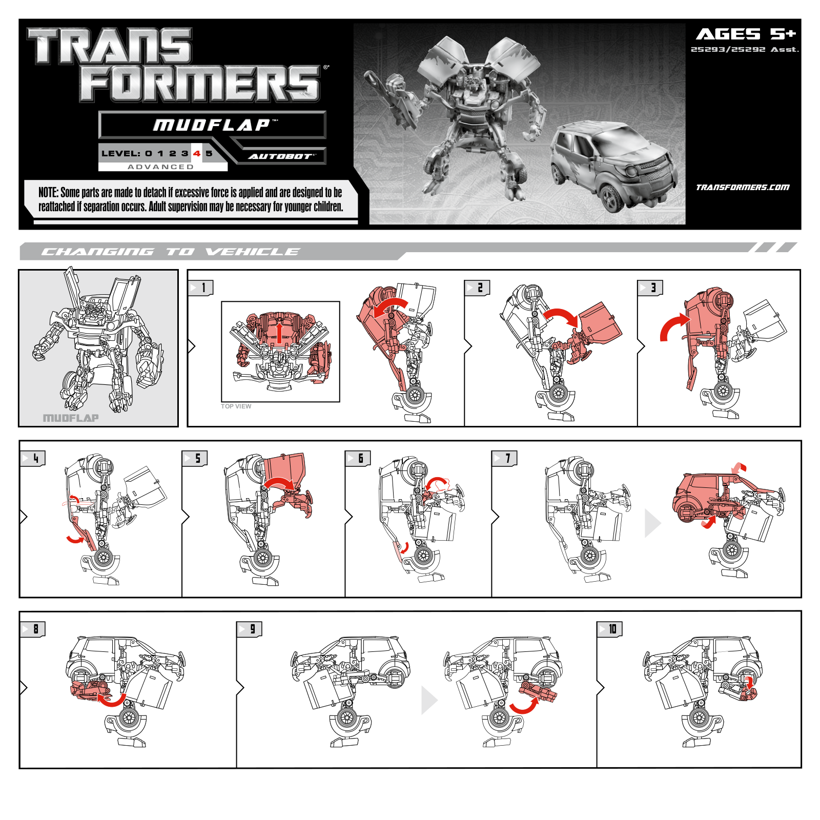 Hasbro TRANSFORMERS MUDFLAP User Manual