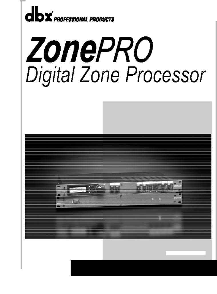 DBX Zone Pro 1261, Zone Pro 1260 Owner's Manual