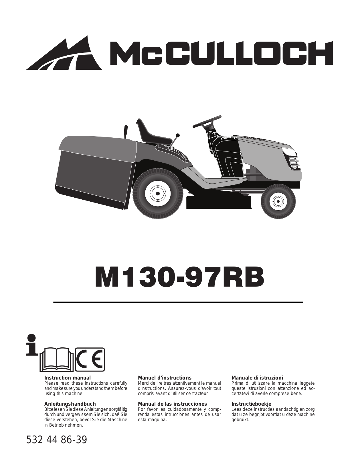 MC CULLOCH M13097RB, M13597RB User Manual